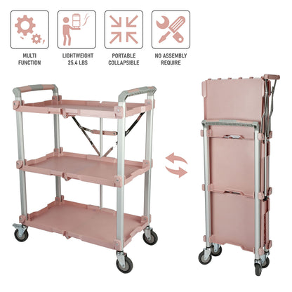 Olympia Tools 89-354 Pack N Roll Collapsible Service Cart, XL, 300LB Capacity, Rose
