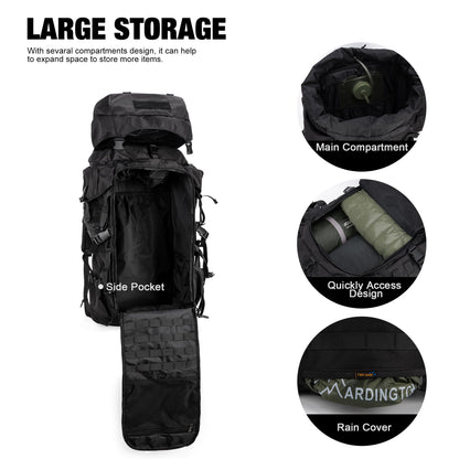 Mardingtop 70L Hiking Backpack+ Molle Tactical Utility Pouch