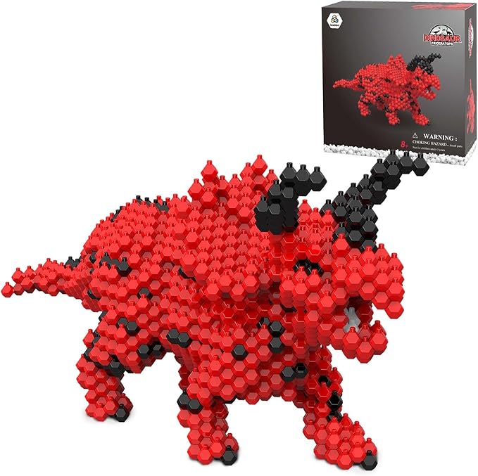 Fun Dinosaur Building Set 519 PCSTriceratops Creative Educational Toys Boys Girls 8+ Animal Figures Building Kit Model Jurassic Dino Blocks Toy Dispaly Present for Kids Adults