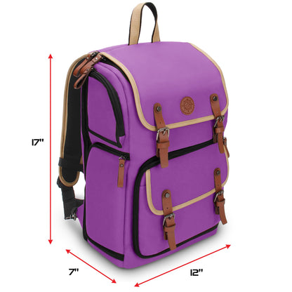 ENHANCE Designer Edition TCG Backpack - MTG Deck Bag Card Binder Space, TCG Deck Box Storage, MTG Playmat Holder - Card Storage Compatible with Magic the Gathering, Pokemon, Lorcana (Canvas Purple)