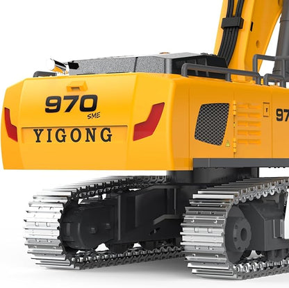 Pro-Grade Remote Control Excavator for Adult Metal Micro-Scale RC Construction Model with Leadscrew Digging System Dual Battery Includes Portable Carry Case