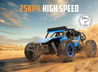 RACENT Remote Control Cars for Adults - 1:16 Scale 20kph Fast RC Truck All Terrain Off-Road Monster Truck for Adults with 2 Rechargeable Batteries (Blue)