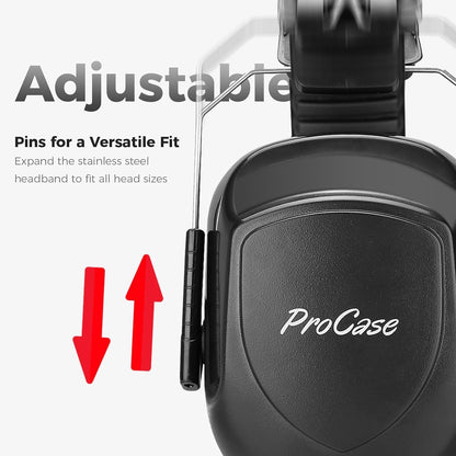 ProCase Noise Reduction Ear Muffs, Sound Proof Ear Protection, NRR 28dB Noise Cancelling Headphones for Adults Kids Autism, Hearing Protection for Shooting Gun Range Mowing -Red