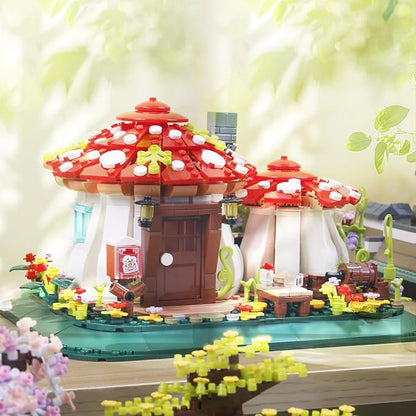 Mushroom House Building Blocks Sets(1126PCS)Creative Ideals Treehouse Building Blocks Best Present for 6+ Adults