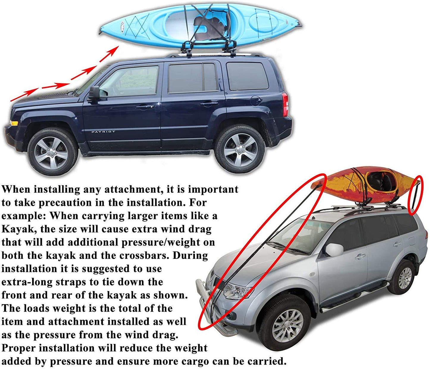 BRIGHTLINES Folding Kayak Roof Rack, a Set of Two Foldable Kayak Roof Rack Carrier for Kayaks, Canoe, SUP, Mounted on Car SUV Roof Crossbars