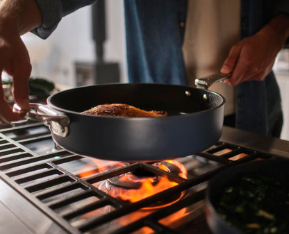 Joseph Joseph Space 12" Nonstick Frying Pan Skillet with Folding Handle, Ceramic Coating, Induction & Oven Safe