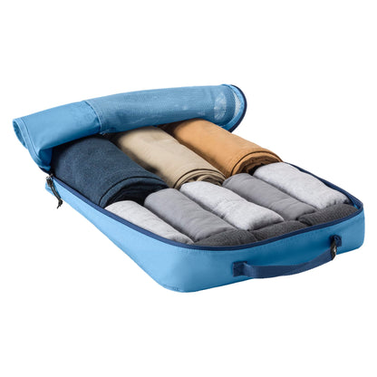 Eagle Creek Pack-It Reveal Extended Stay Set - Compression Travel Packing Cubes Set - Eco-Friendly - Quick-Drying, Water-Resistant Fabric - Pack of 6 - Blue Dawn