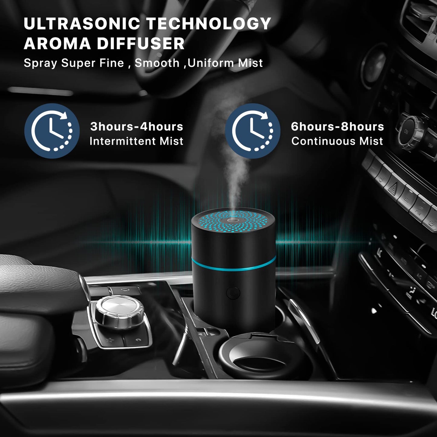 Car Fragrance diffusers, Air fresheners,USB-Powered Mini Ultrasonic Mist Humidifier Oil Diffuser for Vehicle