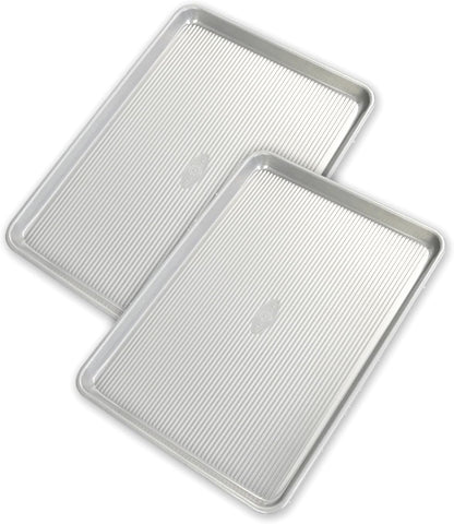 USA Pan | Global Nonstick Aluminum Half Sheet Pan Set - 2 Durable Baking Trays