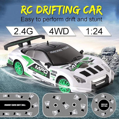 Liberty Imports RC Drift Car 1/24 2.4GHz 4WD Remote Control Sport Racing On-Road Vehicle with LED Light Batteries and Drift Tires (Style 2)