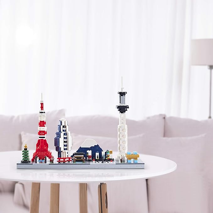 Japanese Architecture Tokyo Skyline Micro Building Blocks for Adults and Kids Ages of 14+ – Challenging Construction Set 1880 Pieces Perfect Home and Office Decoration
