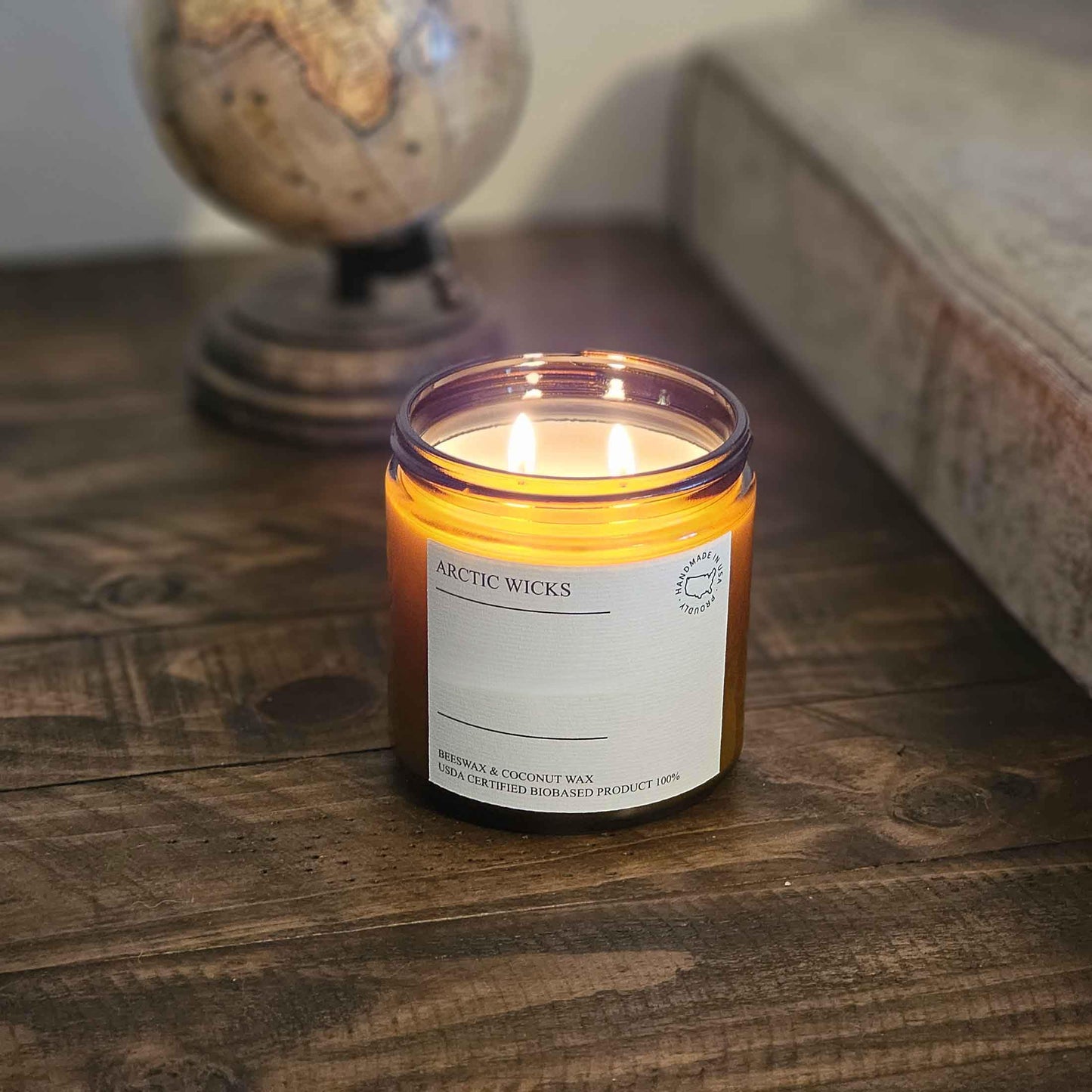 Ocean Breeze Candles | Arctic Wicks Coconut & Beeswax Candles | 16oz Amber Scented Candle for Spring Summer Home Decor Gifts Marine Ocean Mist Sea Salt Beach Non-Toxic Candle | USDA Certified Biobased