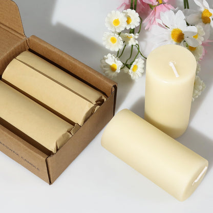 Beeswax Pillar Candles,86 Hours Long Burning Pure Off-White Beeswax Candles,Unscented Bees Wax Candles for Home,Prayer,Dripless Smokeless Organic 100% Beeswax Candles Bulk 2x4in-2pack