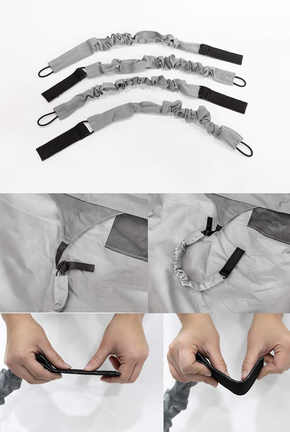 GEARFLAG Pop-up Folding Camper Cover Fits 18'-22' with Reinforced Windproof Side-Straps Anti-UV Water-Resistance Heavy Duty Triple Layers for Trailer RV (Fits 18' - 22')