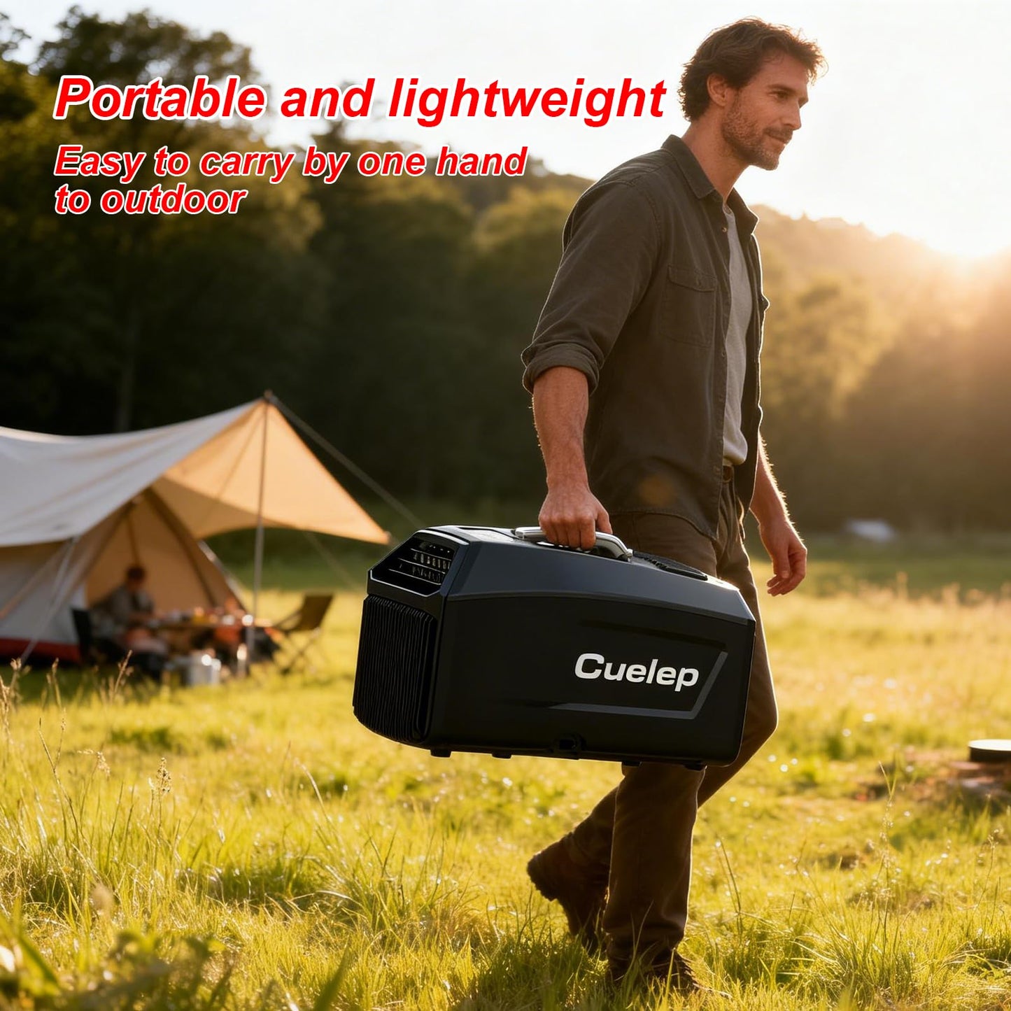 CUELEP Portable Air Conditioner,5200BTUs AC 450W Power Consumption, Fast Cooling Air Conditioners Dehumidifier, Portable Mini Air Conditioner for Camping Tent,RV,Car,Truck,Pet(AC ONLY)