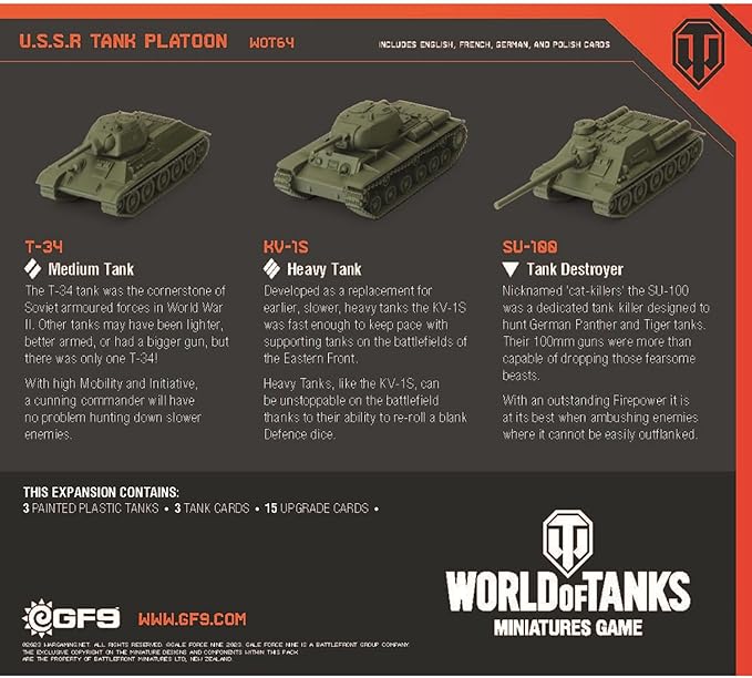 Gale Force Nine World of Tanks Miniatures Game: U.S.S.R Tank Platoon