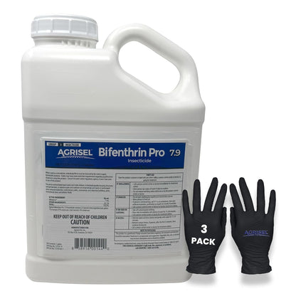 Agrisel Bifenthrin Pro Insect Control - Safe for Plants & Crops | 1 Gallon with 3-Pack Protective Gloves