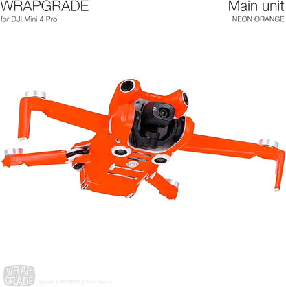 WRAPGRADE Skin Stickers Compatible with DJI Mini 4 Pro | Full Wrap (Neon Orange)