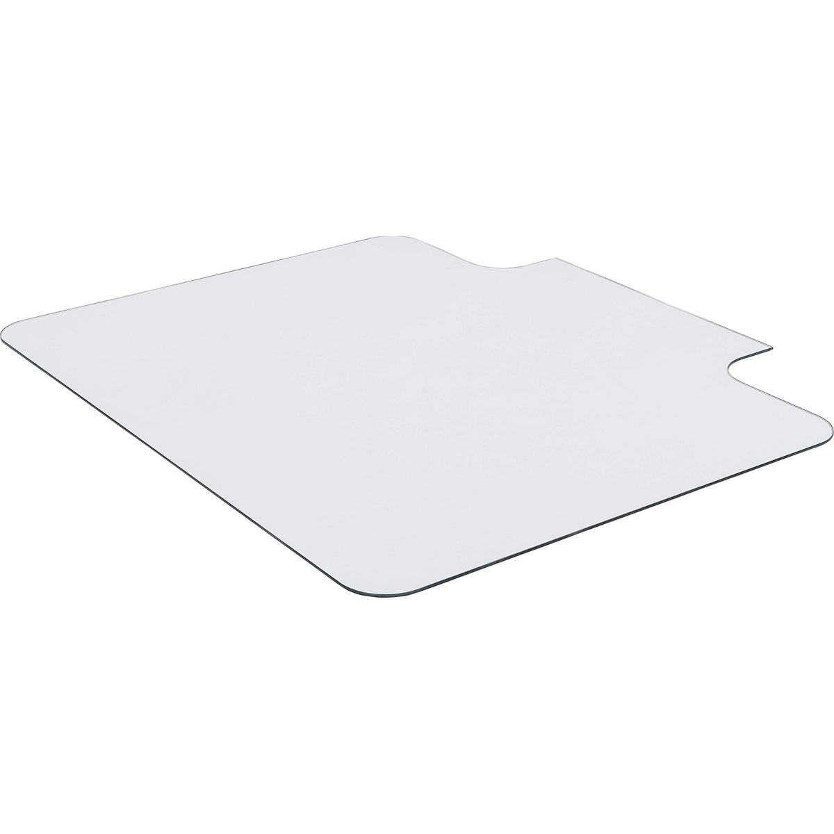 Lorell Tempered Glass Chairmat with Lip, 36" x 48", Clear, 1 Each