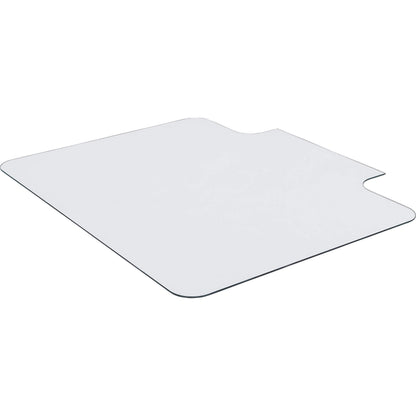 Lorell Tempered Glass Chairmat with Lip, 36" x 48", Clear, 1 Each