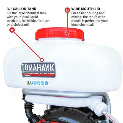Tomahawk Power 3HP Backpack Mosquito Fogger Leaf Blower 3.7 Gallon Tank Garden Sprayer (Turbo Fogger)
