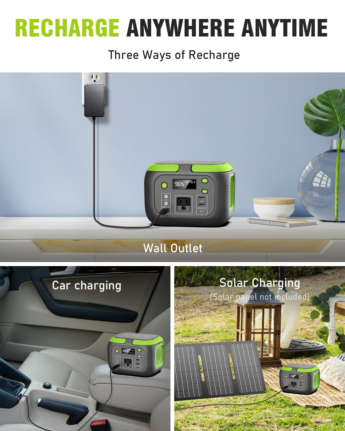 SinKeu 200W Portable Power Station, 42000mAh Solar Generator with 110V AC Outlet, DC, USB C, USB QC3.0, 155Wh Backup Battery Pack Power Supply for Camping Essential Road Trip Home Outdoor Emergency