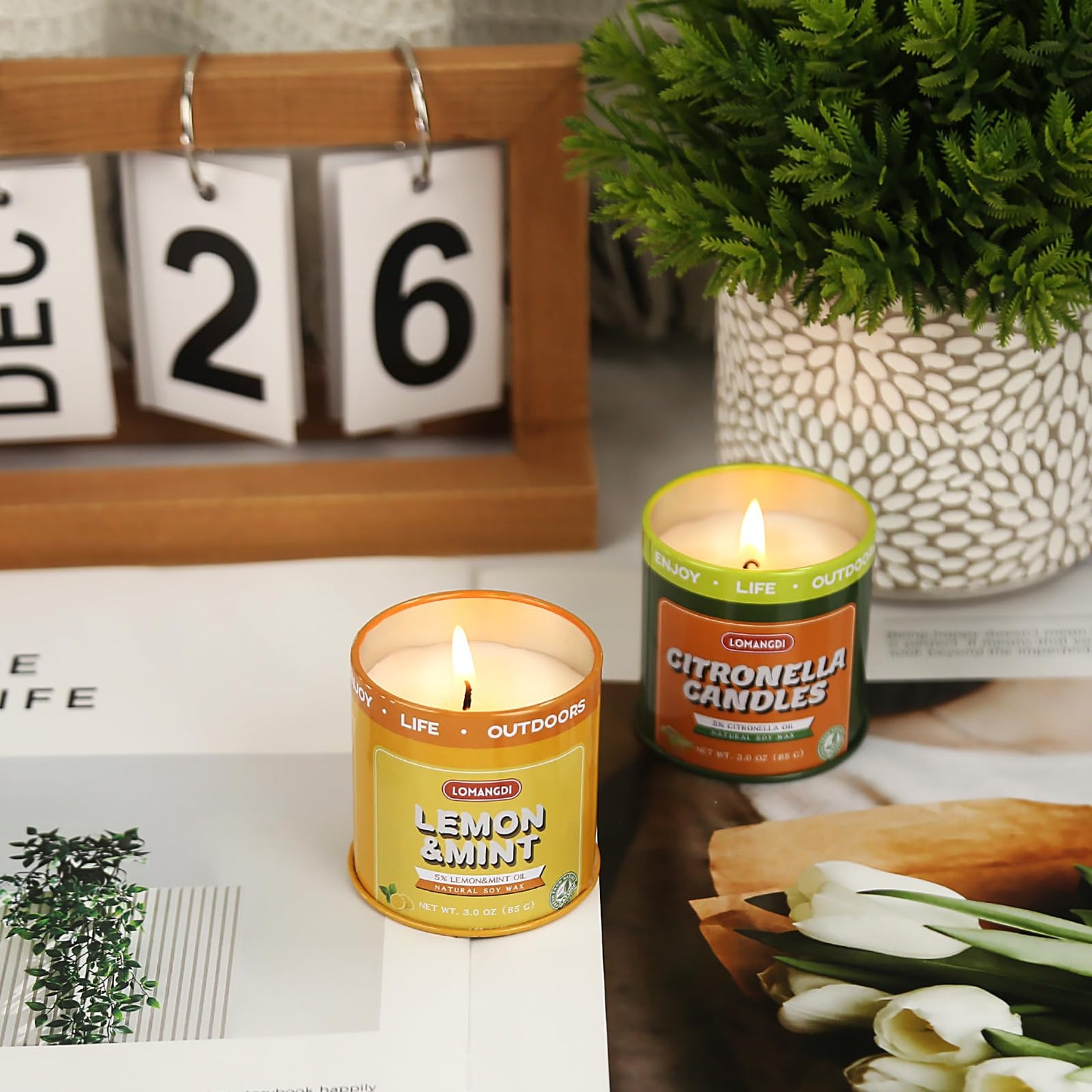 9-Pack Scented Soy Candle Gift Set – 3 oz Jar Candles in 9 Fragrances (Red Cherry, Lavender, Vanilla, Citronella & More) – Clean-Burning, Vibrant Decorative Tins for Home, Spa & Relaxation