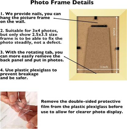 JCJMY 3x4 Gold Picture Frame - Versatile Wall & Tabletop Display with Shatter-Resistant Plexiglass