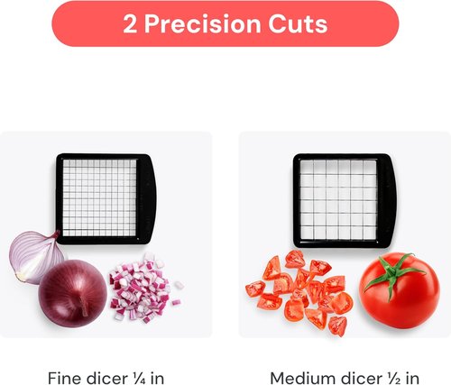 Fullstar Vegetable Chopper - Pro Dicer with Container & Fruit Cutter | 2-in-1 Kitchen Gadget (Black)