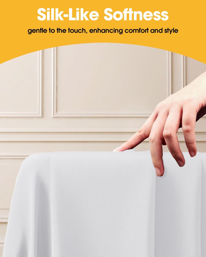 Niuara White Rectangle Table Cloth - 6 Pack, 60" x 84" Washable Polyester Tablecloth for 5FT Tables, Wrinkle-Resistant Table Cover for Weddings & Parties