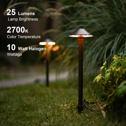 GOODSMANN Landscape Lighting Outdoor Low Voltage Landscape Lighting Kits 8PK Pathway Lights Wired 10W 25 Lumen 2700K Warm White Metal 12V Bronze Electric Sidewalk Walkway Lights with Cable Connectors