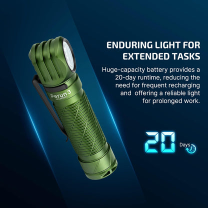 OLIGHT Perun 3 Rechargeable Headlamp Flashlight Bundle IMINI 2 EDC Rechargeable Keychain Flashlight