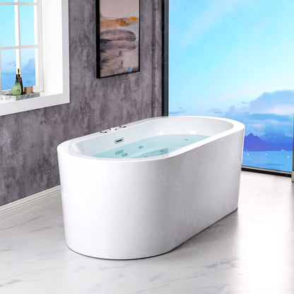 WOODBRIDGE 67" Air Bubble and Whirlpool Jetted Freestanding Bathtub B0030 / BTS1606