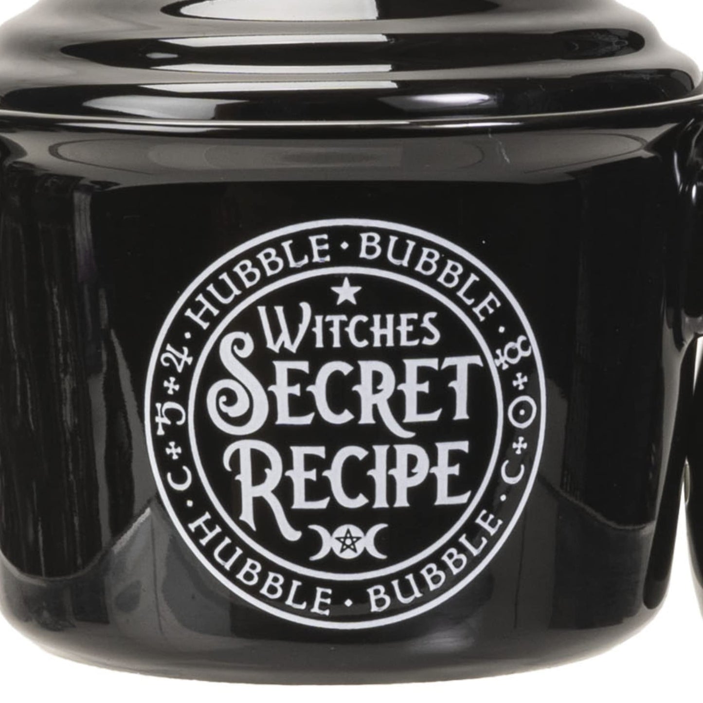 Pacific Giftware Witches Secret Recipe Serving Pot with Spoon, Ceramic Bowl for Soup Dishes, Approximately 4.72 Inches X 5.91Inches, 14 FL OZ