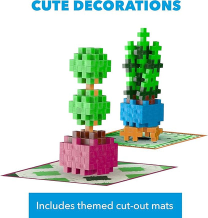 PLUS PLUS Playful Plant Packets 3D Puzzle Building Block Set 300 Mini Interlocking Pieces Fun Activies for Kids - 6 Pack