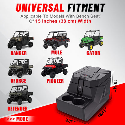 StarknightMT Defender Dash Storage Nets and UTV Center Console Armrest Box with Cup Holders Compatible with Can-Am Defender & Defender MAX HD5 HD7 HD8 HD9 HD10 (2017-2025)