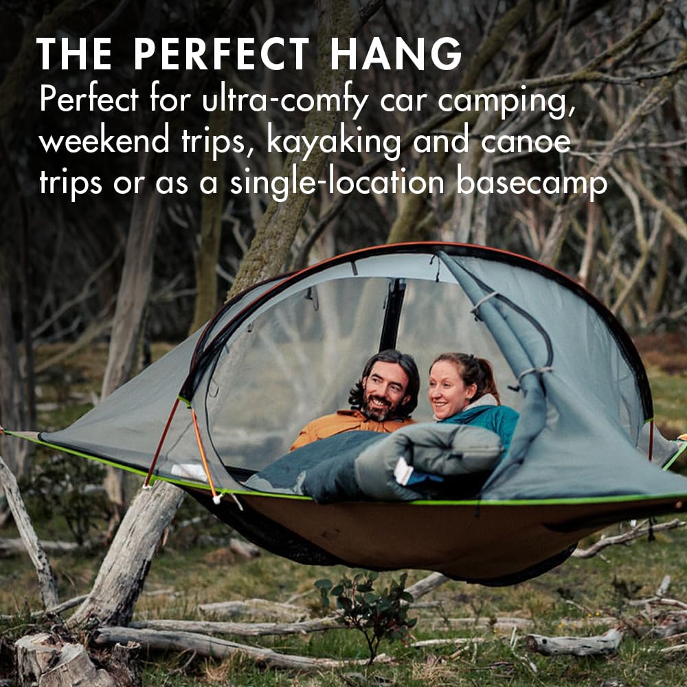 Tentsile Connect V3 2-Person Tree Tent Hammock, The Original Tree Tent Company, 880 Pound Capacity, Portable Treehouse, Heavy Duty Ratchets Included, Designed in The UK (Safari Brown)