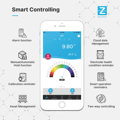 Apera Instruments, LLC-AI3719 PC60-Z Bluetooth Multi-Parameter Smart Tester Powered by ZenTest Mobile App, Measuring pH/Conductivity/TDS/Salinity/Resistivity/Temp.