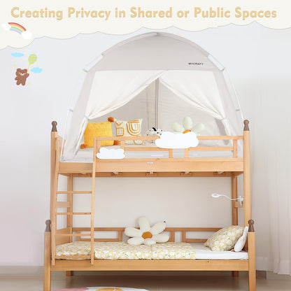 Bed Tents Canopy Bed–Privacy Dream Tent for Cozy Indoor Sleeping, Light-Reducing,and Breathable, with 4 Doors Floor Tent Bed–Available in Twin, Full, and Queen Sizes (Gray, Queen)