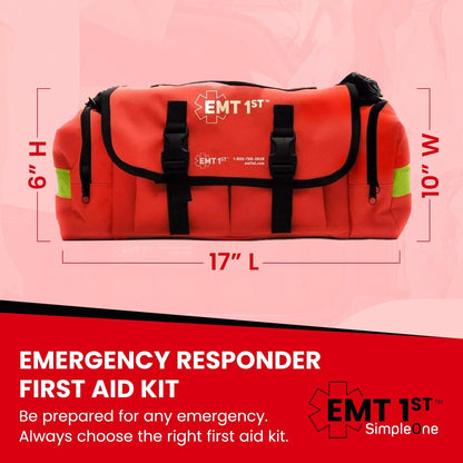 EMT 1st 362 Pcs Emergency Responder First Aid Kit with Digital BP Cuff & First Aid Guide Book - Emergency Bag with 40 Unique Items -Large First Aid Kit for Car, Travel, Home, Hiking, Camping & Outdoor