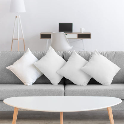 Acanva Throw Pillow Inserts for Bed Couch Sofa, Ultra Soft Polyester Filling for Decorative Cushion Square Sham Form, 18"x18"-4 Pack, White 4 Count