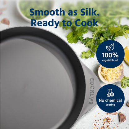COOKLIFE 5.5 Quart Lightweight Pre-Seasoned Cast Iron Dutch Oven with Lid - Smooth Polished Surface, Easy to Clean Cast Iron Pot Use in the Oven, on the Stove or Grill, Over a Campfire