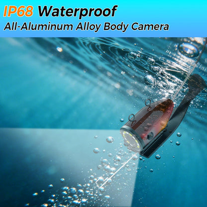 ESANHAO Underwater Fishing Camera 7" LCD Monitor Portable Fish Camera with Light 12pcs & 100ft/30m Cable Waterproof IP68 for Ice Fishing, Lake Sea Boat Kayak Fishing