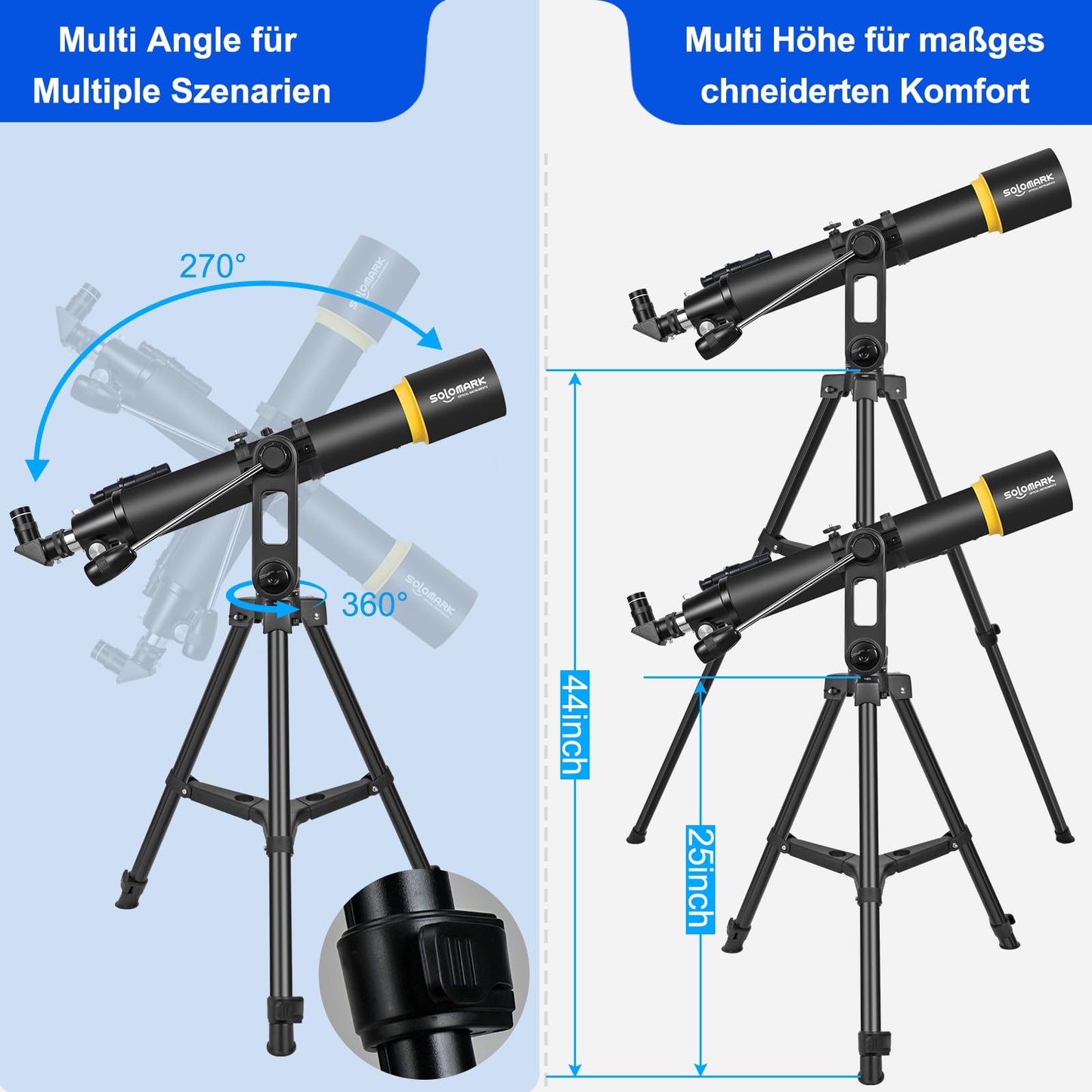 Telescope for Adults, Professional High Powered 90mm Aperture 800mm Refractor Telescopes for Astronomy Beginners with AZ Mount Tripod & Phone Adapter