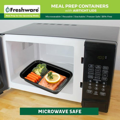 Freshware Meal Prep Containers - 50 Pack | 1 Compartment Food Storage, BPA Free, Stackable, 24 oz