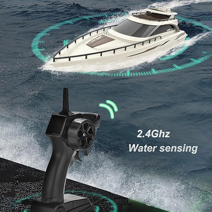 Remote Control Boat 4CH Electric Watercraft RC Sail Cruise Boat Yacht 15km/h for Lake Pool 14y+ Beginners