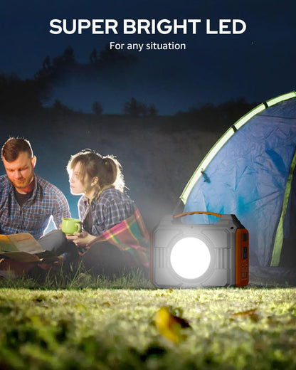 Apowking Portable Solar Powered Generator 300W Rated, with Solar Panels 40W Included, 220Wh Power Bank with AC Outlet 110V, and 10*DC Connectors, Pure Sine Wave for Home Use Camping Outdoor