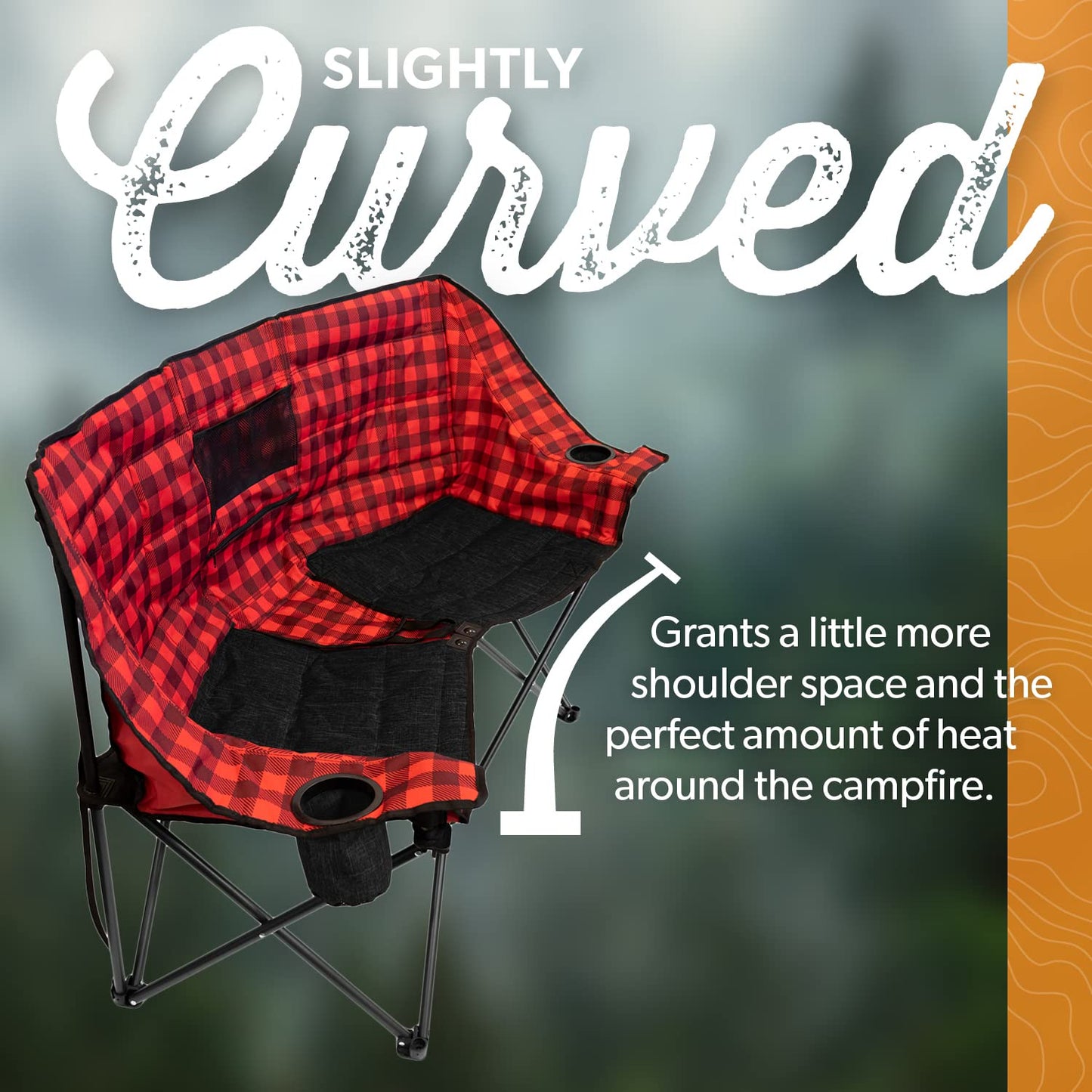 Kuma Outdoor Gear Kozy Bear Chair with Carry Bag, Ultimate Portable Luxury Outdoor Double Camping Chair for Glamping, Sports & Outdoor Adventures (Heather Grey/Black)