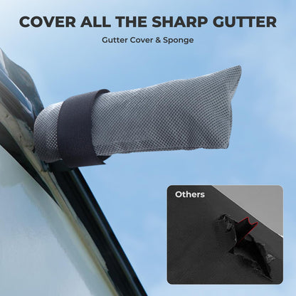 Fonzier RV Cover 15-18ft: Extra Thick 7 Layers Travel Trailer Cover with 4 Tire Covers, Waterproof Camper Cover, Extra Windproof Ropes, Gutter Cover, Rip-Stop Anti-UV