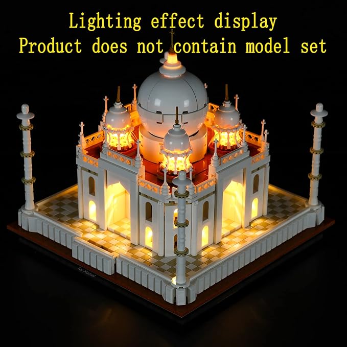 Version 2021 LED Light Kit Compatible with Lego 21056 Taj Mahal (Ver.2021) - Lighting Set for Architecture Building Model (Model Set Not Included)